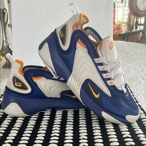 Blue and White Niki Zm Athletic Shoes with Chunky Sole